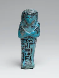 Pequeno shabti do desenhista-chefe, Amen-em-opet, possivelmente de Deir el-Bahri, 21a-22a dinastia (faiança)